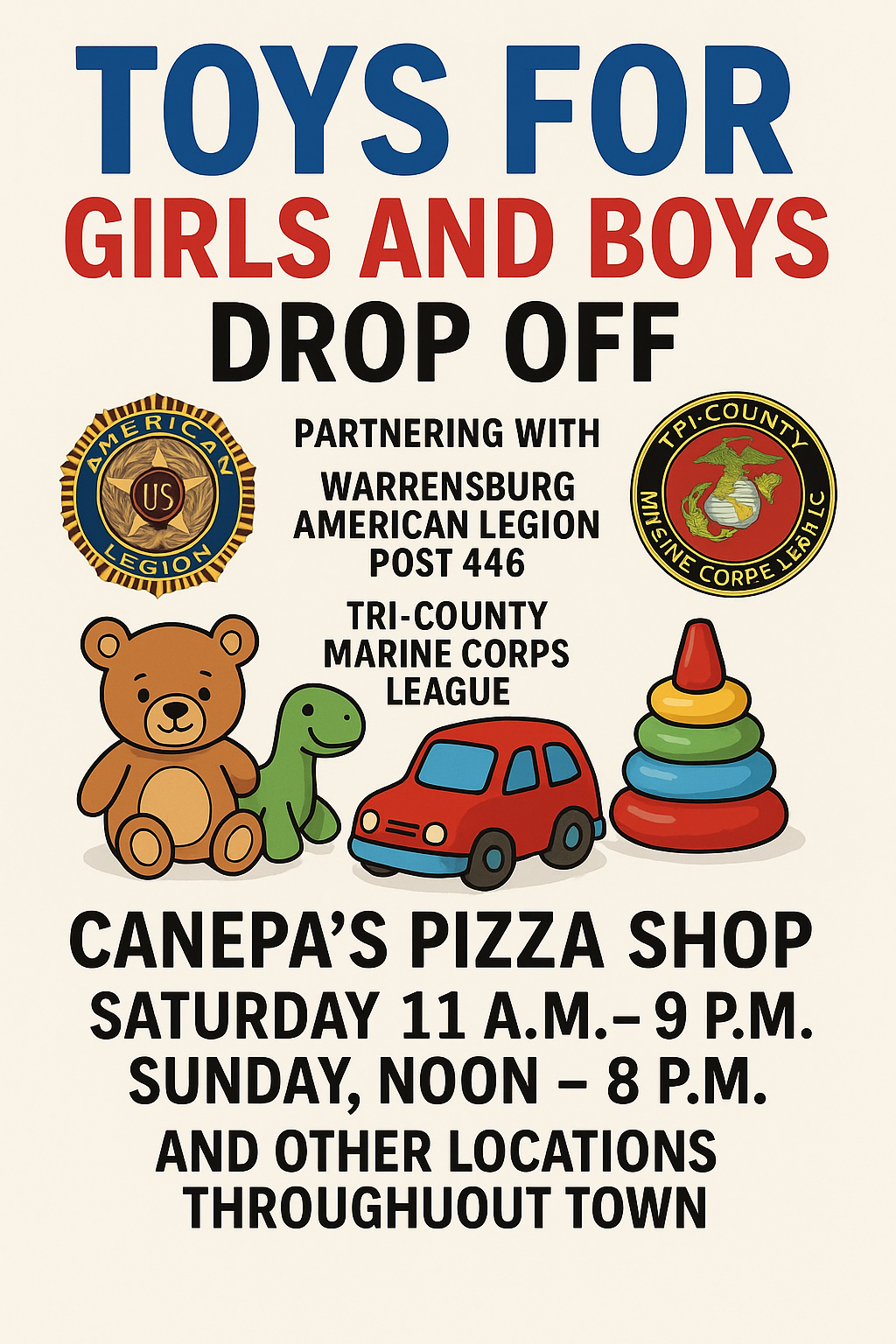 Toys for Girls and Boys Drop Off 